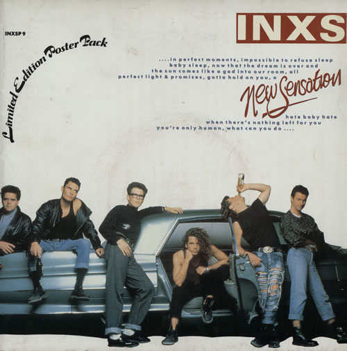 Inxs New Sensation Poster Slv 7" vinyl single (7 inch record / 45) UK INX07NE140705