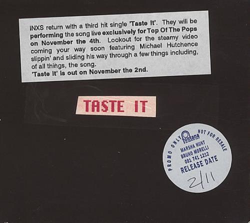 Inxs Taste It - Digipak CD single (CD5 / 5") UK INXC5TA13301