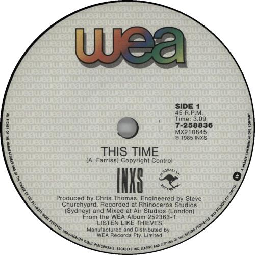 Inxs This Time 7" vinyl single (7 inch record / 45) Australian INX07TH21704