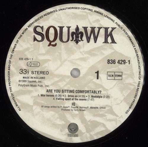 IQ Are You Sitting Comfortably? vinyl LP album (LP record) Dutch I-QLPAR883775