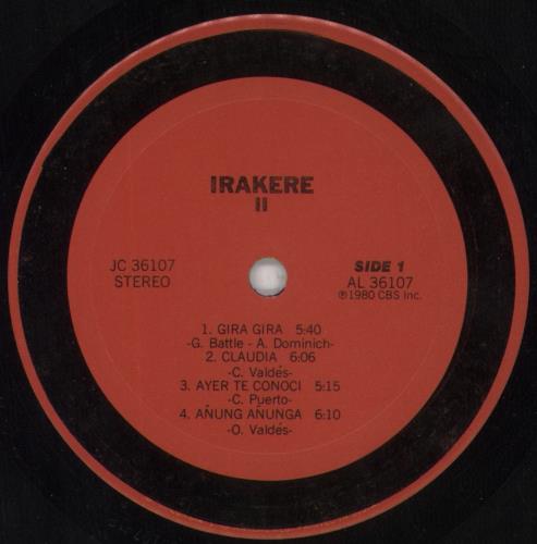 Irakere 2 vinyl LP album (LP record) US ITVLP668857