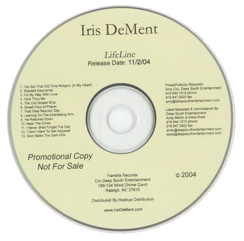 Iris DeMent Lifeline CD album (CDLP) US IR9CDLI527022