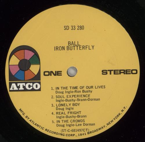 Iron Butterfly Ball vinyl LP album (LP record) US IRBLPBA441798