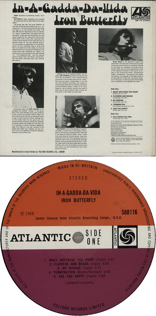 Iron Butterfly In-A-Gadda-Da-Vida - 1st vinyl LP album (LP record) UK IRBLPIN638183