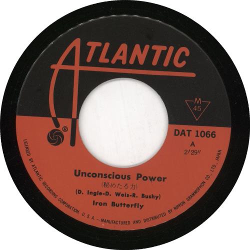Iron Butterfly Unconscious Power 7" vinyl single (7 inch record / 45) Japanese IRB07UN398184