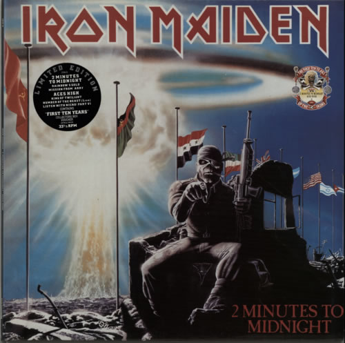 Iron Maiden 2 Minutes To Midnight / Aces High + Voucher 12" vinyl single (12 inch record / Maxi-single) UK IRO12MI00746