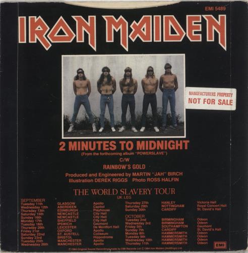 Iron Maiden 2 Minutes To Midnight - Inj - Factory Sample 7" vinyl single (7 inch record / 45) UK IRO07MI869746