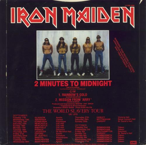 Iron Maiden 2 Minutes To Midnight - VG 12" vinyl single (12 inch record / Maxi-single) UK IRO12MI865703