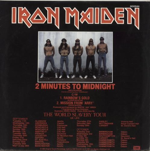 Iron Maiden 2 Minutes To Midnight 12" vinyl single (12 inch record / Maxi-single) New Zealand IRO12MI275537