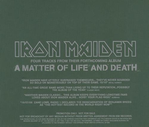 Iron Maiden A Matter Of Life And Death - 4-track Advance Preview CD CD single (CD5 / 5") UK IROC5AM373067