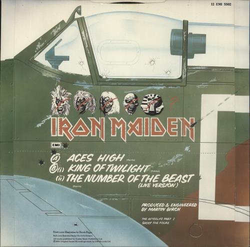 Iron Maiden Aces High + Sleeve - EX 12" vinyl single (12 inch record / Maxi-single) UK IRO12AC593028