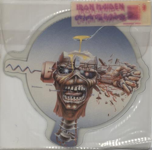 Iron Maiden Can I Play With Madness + EX Hype Sticker shaped picture disc (picture disc vinyl record) US IROSHCA871530