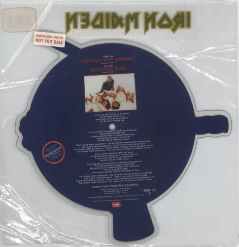 Iron Maiden Can I Play With Madness - Stickered Sleeve - Factory Sample shaped picture disc (picture disc vinyl record) UK IROSHCA871644
