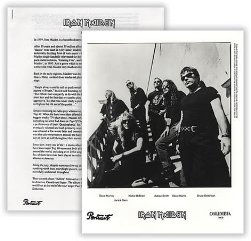 Iron Maiden Ed Hunter media press pack US IROPPED141593