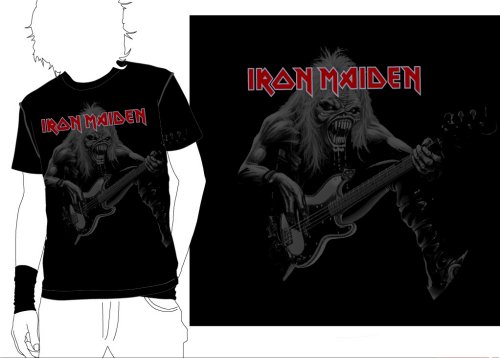 Iron Maiden Eddie Bass Watermarked T-Shirt - Small t-shirt UK IROTSED407925