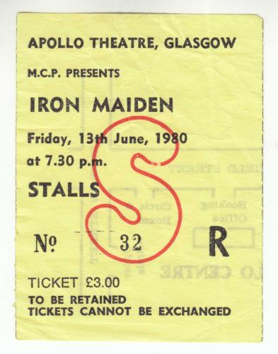 Iron Maiden Europe 80 + Ticket Stub tour programme UK IROTREU679531
