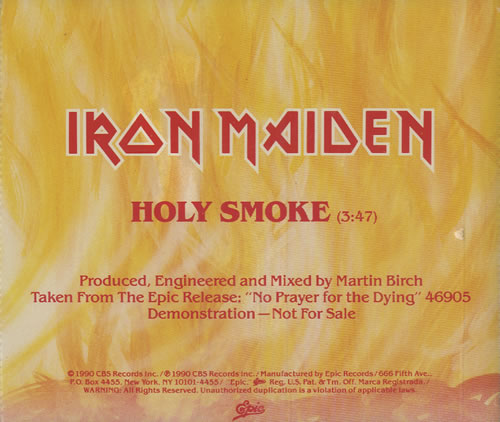 Iron Maiden Holy Smoke - Sealed CD single (CD5 / 5") US IROC5HO454632