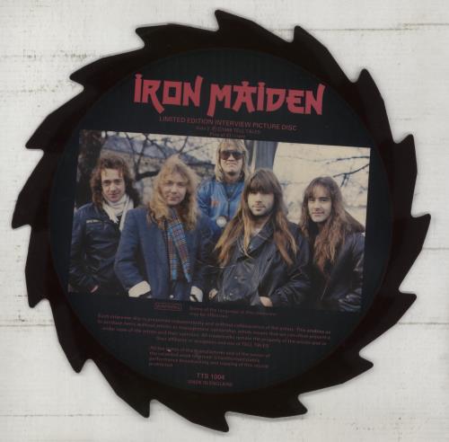 Iron Maiden Interview Picture Disc - Black Edge shaped picture disc (picture disc vinyl record) UK IROSHIN26425
