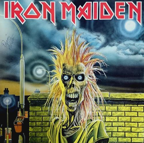 Iron Maiden Iron Maiden - Autographed vinyl LP album (LP record) UK IROLPIR228900