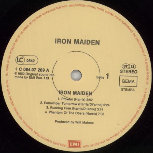 Iron Maiden Iron Maiden vinyl LP album (LP record) German IROLPIR568604