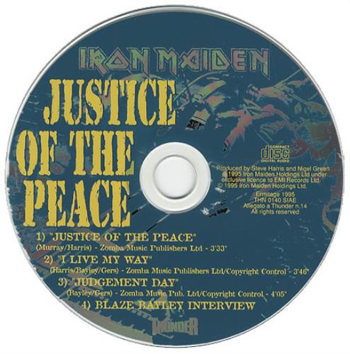 Iron Maiden Justice Of The Peace CD single (CD5 / 5") Italian IROC5JU79746
