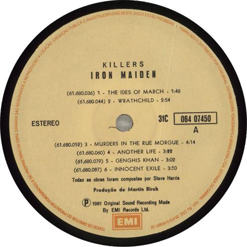 Iron Maiden Killers vinyl LP album (LP record) Brazilian IROLPKI235111