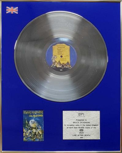 Iron Maiden Live After Death - Bruce Dickinson award disc UK IROAWLI675859