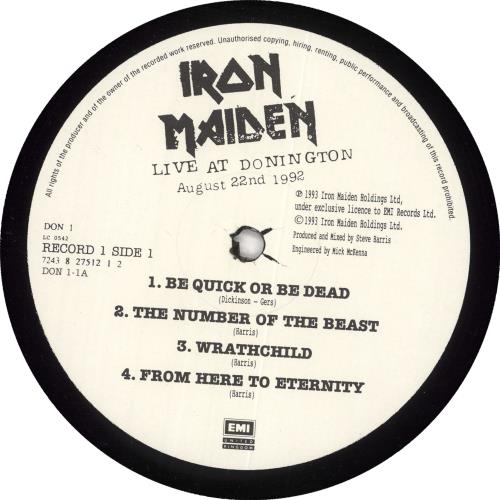 Iron Maiden Live At Donington 3-LP vinyl record set (Triple LP Album) UK IRO3LLI23754