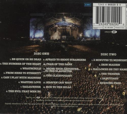 Iron Maiden Live At Donington 2 CD album set (Double CD) UK IRO2CLI373944