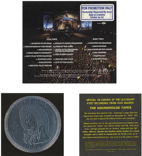 Iron Maiden Live At Donngton + Promotional Stickered Slipcase 2 CD album set (Double CD) US IRO2CLI445405
