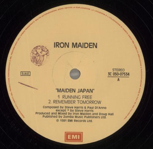 Iron Maiden Maiden Japan 12" vinyl single (12 inch record / Maxi-single) Italian IRO12MA162192