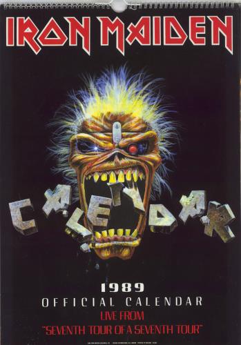 Iron Maiden Official Calendar 1989 calendar UK IROCAOF810971