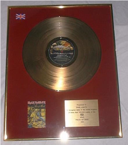 Iron Maiden Piece Of Mind - Dave Lights award disc UK IROAWPI213380