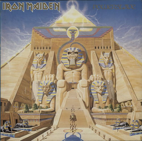 Iron Maiden Powerslave - 2nd vinyl LP album (LP record) UK IROLPPO50634