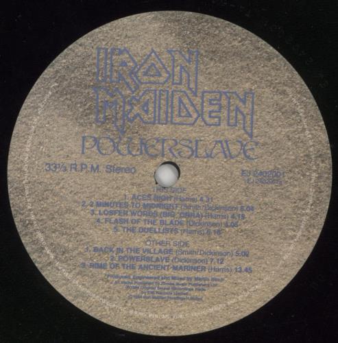 Iron Maiden Powerslave - 2nd vinyl LP album (LP record) UK IROLPPO50634