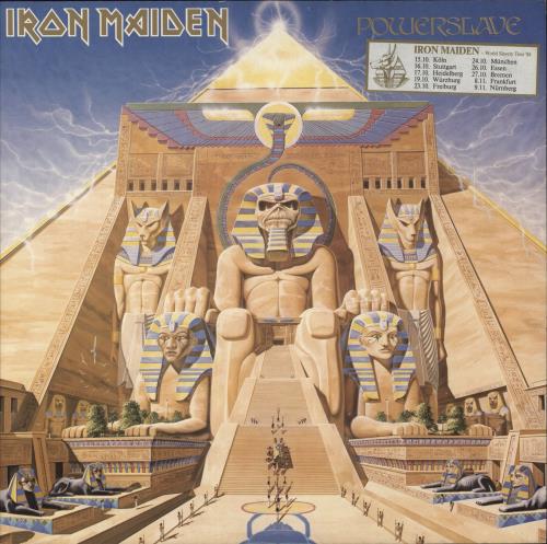 Iron Maiden Powerslave - German Tour Dates Sticker vinyl LP album (LP record) German IROLPPO882054