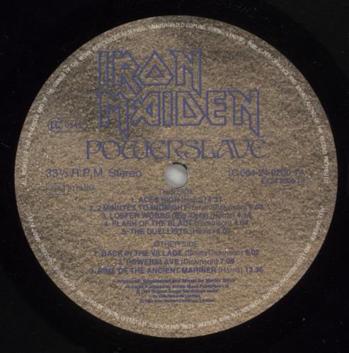 Iron Maiden Powerslave - German Tour Dates Sticker vinyl LP album (LP record) German IROLPPO882054