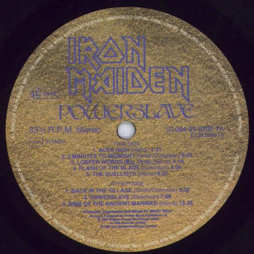 Iron Maiden Powerslave vinyl LP album (LP record) German IROLPPO485380