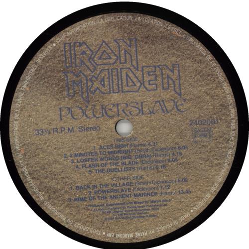 Iron Maiden Powerslave vinyl LP album (LP record) French IROLPPO675255