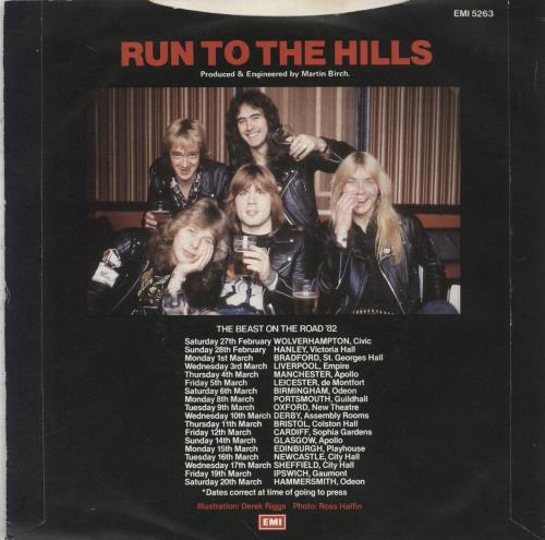 Iron Maiden Run To The Hills - P/S 7" vinyl single (7 inch record / 45) UK IRO07RU01453