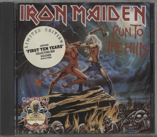 Iron Maiden Run To The Hills - Stickered + Voucher CD single (CD5 / 5") UK IROC5RU869639