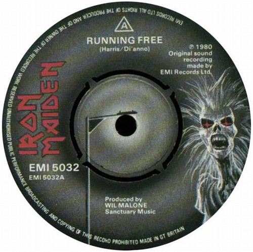 Iron Maiden Running Free 7" vinyl single (7 inch record / 45) UK IRO07RU567868