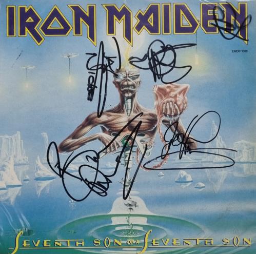 Iron Maiden Seventh Son - Autographed pvc picture disc LP (vinyl picture disc album) UK IROPDSE850689