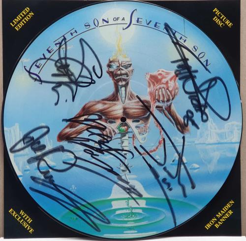 Iron Maiden Seventh Son - Autographed picture disc LP (vinyl picture disc album) UK IROPDSE51345