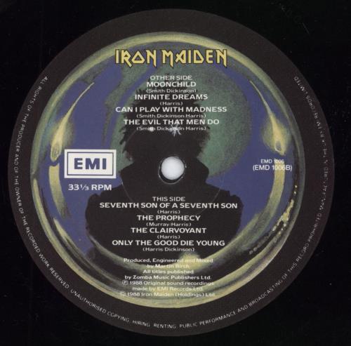 Iron Maiden Seventh Son Of A Seventh Son - Complete - EX vinyl LP album (LP record) UK IROLPSE506324