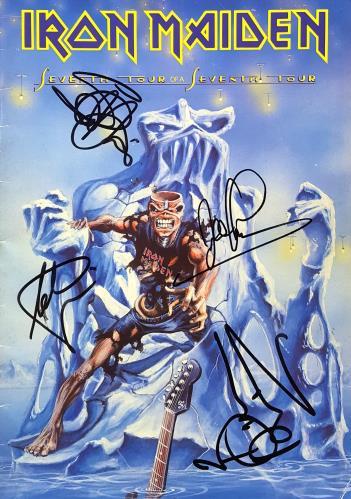 Iron Maiden Seventh Tour Of A Seventh Tour - Autographed tour programme UK IROTRSE281069