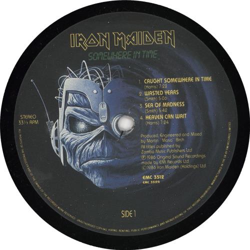 Iron Maiden Somewhere In Time + Insert vinyl LP album (LP record) UK IROLPSO449065
