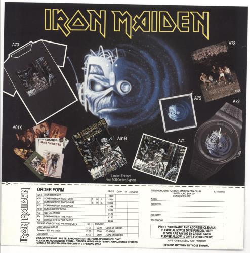 Iron Maiden Somewhere In Time + Insert vinyl LP album (LP record) UK IROLPSO449065