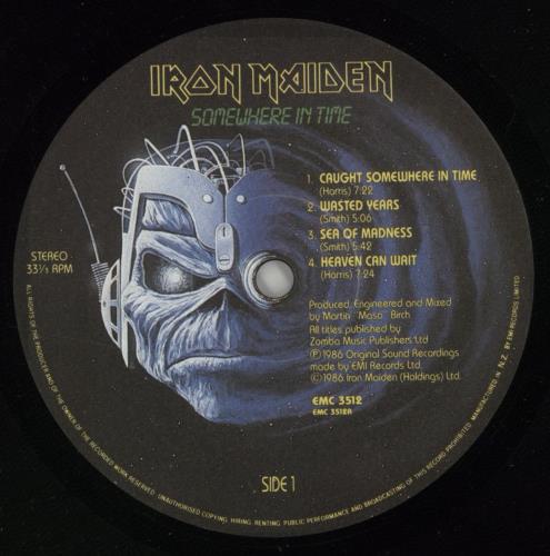 Iron Maiden Somewhere In Time vinyl LP album (LP record) New Zealand IROLPSO275550