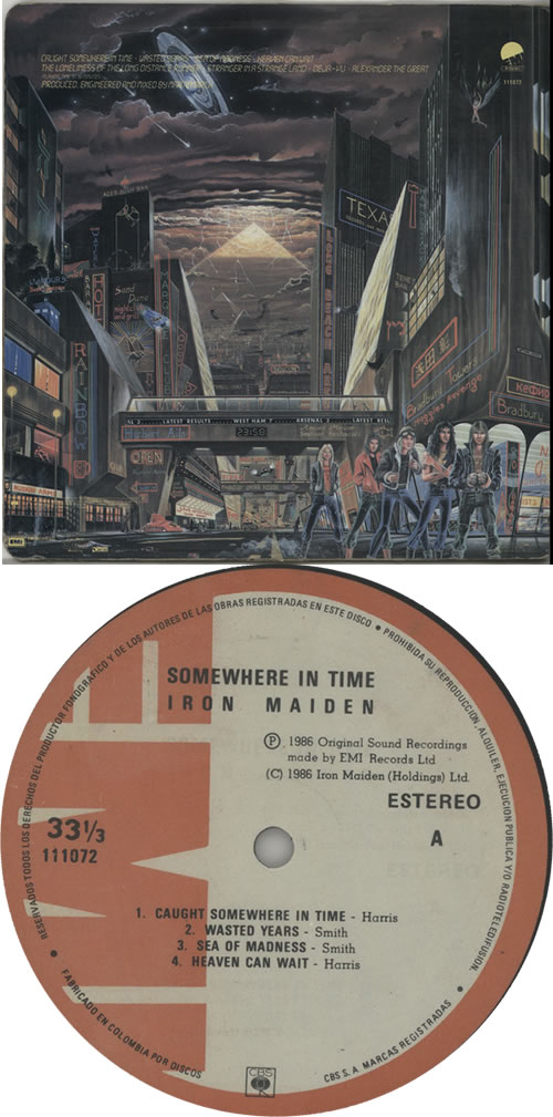 Iron Maiden Somewhere In Time vinyl LP album (LP record) Colombian IROLPSO318744